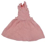 Růžové bavlněné laclové šaty 