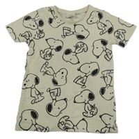 Béžové tričko se Snoopym PEANUTS 