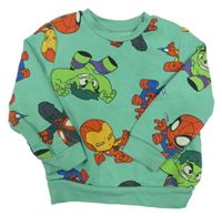 Zelená mikina s hrdiny Primark