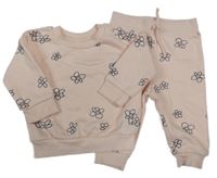 2 Set - Světlerůžová mikina s kytičkami + tepláky Primark