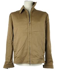 Pánská béžová plátěná jarní bunda s límečkem