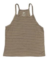 Béžovo-černý proužkovaný crop top H&M