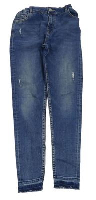 Modré skinny rifle s prošoupáním 