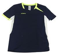Tmavomodro-neonové sportovní tričko zn. Decathlon