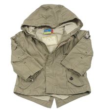 Světlehnědá plátěná podzimní parka s kapucí Topolino