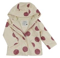 Smetanová puntíkatá nepromokavá podzimní bunda s kapucí zn. Primark