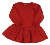 Červené teplákové šaty s mašlí zn. H&M