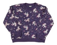 Fialová mikina s jednorožci 