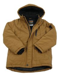 Hnědá šusťáková zimní bunda s kapucí Matalan