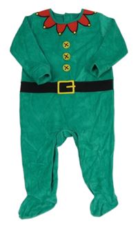Zelený sametový overal - vánoční skřítek Matalan