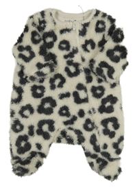 Smetanový vzorovaný chlupatý overal Tu