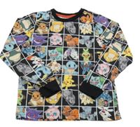 Černé pyžamové triko s Pokémony 