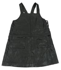 Černé koženkové šaty Mango