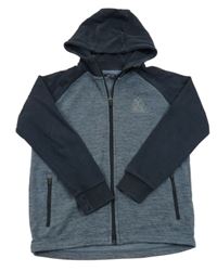 Tmavomodro-melírovaná propínací mikina s kapucí Next