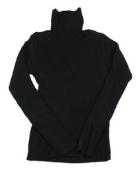 Černý žebrovaný svetrový rolák Next