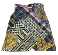 Černo-barevná vzorovaná lehká sukně River Island