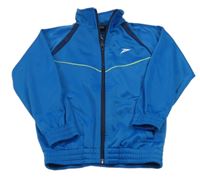 Modrá sportovní propínací mikina s výšivkou 