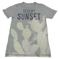 Šedé tričko s kaktusem 