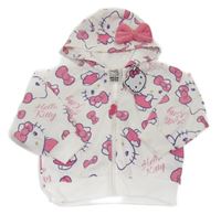 Nové - Bílá propínací mikina s Kitty a kapucí Sanrio