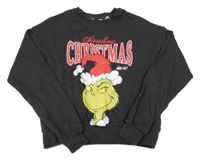 Tmavošedá crop mikina se Grinchem H&M