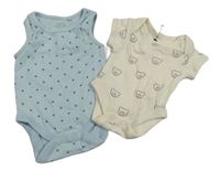 2x - Smetanové body s medvídky + světlemodé body s hvězdičkami