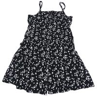 Černé šaty s kytičkami H&M