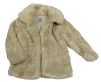 Béžový kožešinový podšitý kabát Yd. 