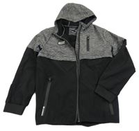 Černo-šedá softshellová bunda s kapucí Chapter young