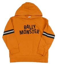 Oranžová mikina s nápisem a kapucí Coccodrillo