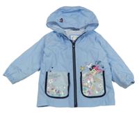 Světlemodrá šusťáková jarní bunda s Minnií a kapucí C&A