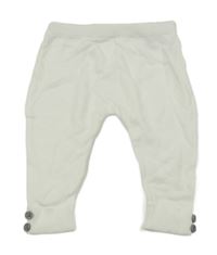 Bílé pletené kalhoty s knoflíčky Nutmeg