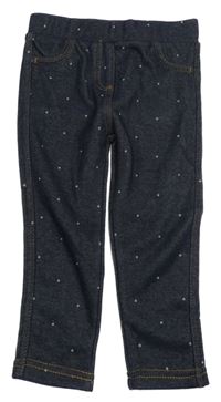 Tmavomodré tregíny riflového vzhledu s puntíky Topolino