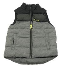 Šedo-černá šusťáková prošívaná zateplená vesta H&M