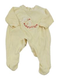Vanilkový froté overal s ptáčky 