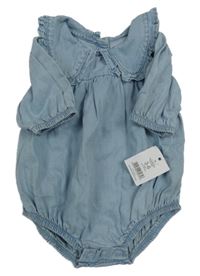 Nové - Světlemodré riflové body s límečkem George