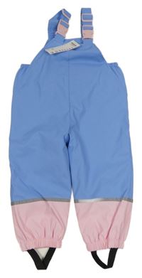 Nové - Modro-světlerůžové nepromokavé laclové kalhoty Kiki&Koko