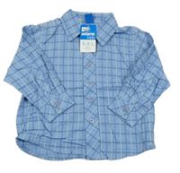 Nové - Světlemodro-modrá kostkovaná košile Adams