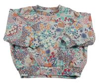 Světlemodrá oversize mikina s kytičkami Nutmeg