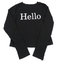 Černé crop triko s nápisem 