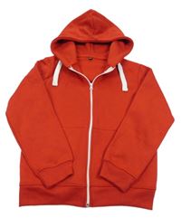 Červená propínací mikina s kapucí 