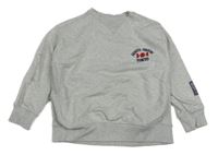 Šedá melírovaná mikina s nápisy Zara