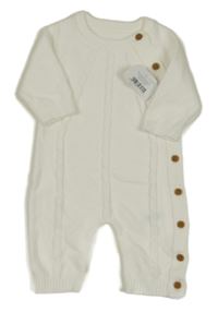 Nové - Bílý úpletový vzorovaný oversl s knoflíčky Nutmeg