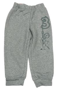 Šedé melírované tepláky kačerem Adidas 