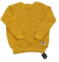 Nové - Okrový vzorovaný svetr s medvídkem Dunnes