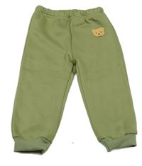 Olivové tepláky s medvídkem Shein