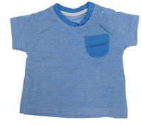 Modré melírované tričko s kapsou Early Days 