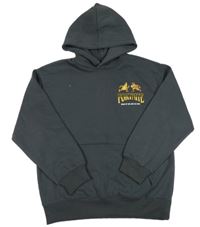 Tmavošedá mikina s Fortnite a kapucí 