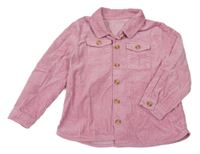 Růžová manšestrová košilová bunda Mothercare