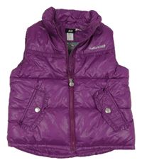 Tmavofialová šusťáková prošívaná zateplená vesta s Kitty H&M