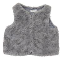 Šedá kožešinová podšitá vesta h&m